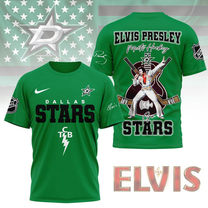 LIMITED EDITION - NEW CUSTOMIZED NHL15 DLS DALLAS STARS X ELVIS PRESLEY FAN 3D SHIRT