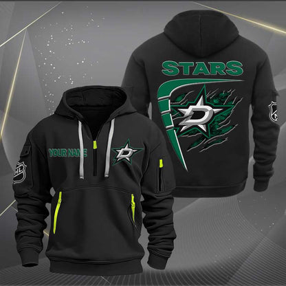 LIMITED EDITION - NEW CUSTOMIZED NHL15 DLS DALLAS STARS QUARTER ZIP HOODIE