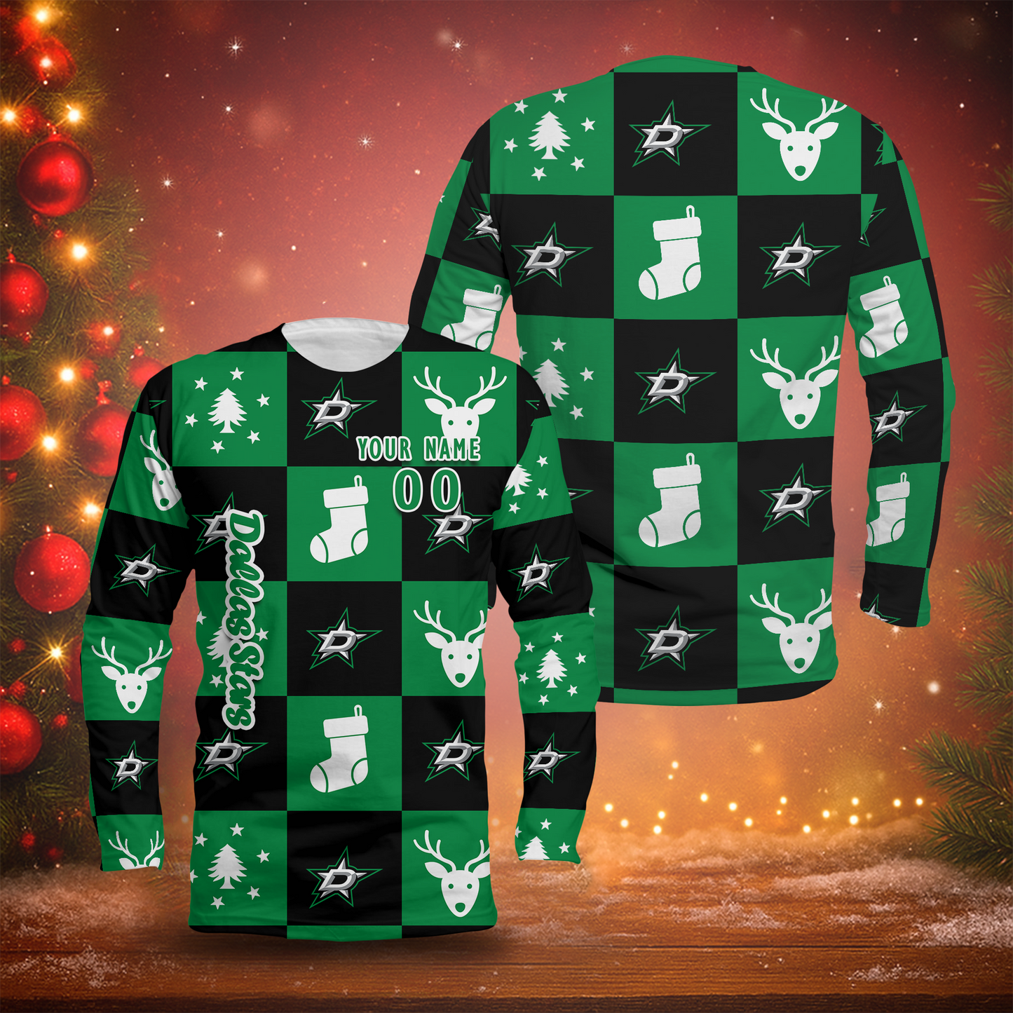 LIMITED EDITION - NEW CUSTOMIZED NHL15 DLS DALLAS STARS LONG SLEEVED T-SHIRT