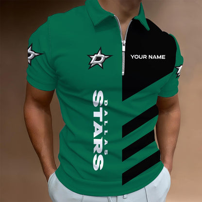 LIMITED EDITION - NEW CUSTOMIZED NHL15 DLS DALLAS STARS ZIP POLO SHIRT