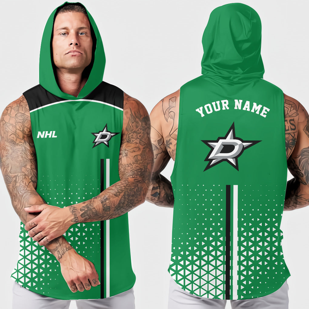 LIMITED EDITION - NEW CUSTOMIZED NHL15 DLS DALLAS STARS HOODED TANK TOP