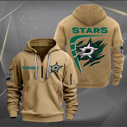 LIMITED EDITION - NEW CUSTOMIZED NHL15 DLS DALLAS STARS QUARTER ZIP HOODIE