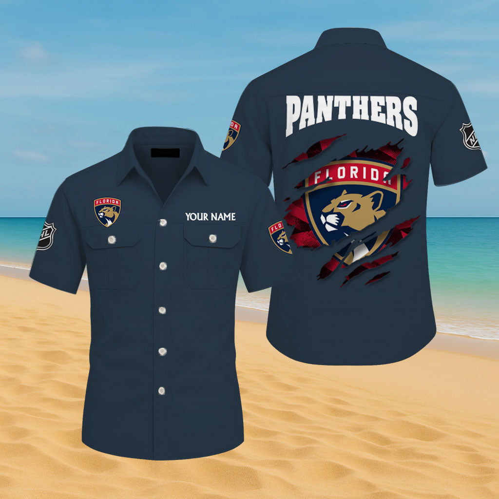 LIMITED EDITION - NEW CUSTOMIZED NHL01 FPT FLORIDA PANTHERS CARGO SHIRT