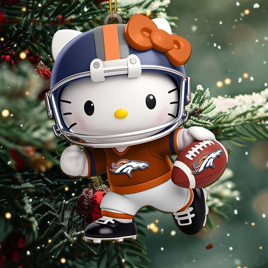 LIMITED EDITION - NEW CUSTOMIZED NFL13 DVB DENVER BRONCOS HELLO KITTY ACRYLIC ORNAMENT
