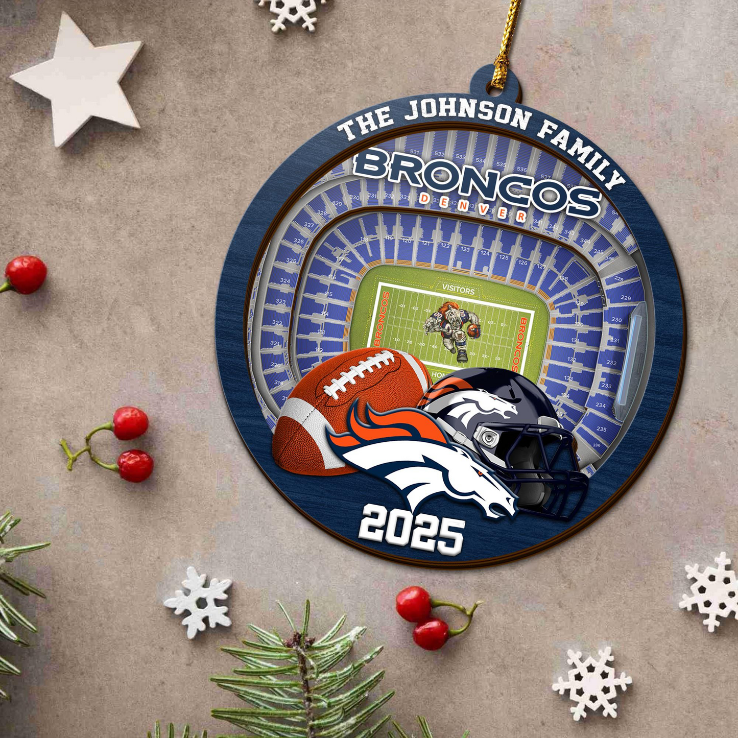LIMITED EDITION - NEW CUSTOMIZED NFL13 DVB DENVER BRONCOS ORNAMENT