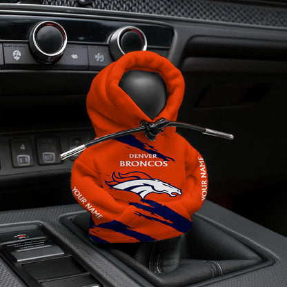LIMITED EDITION - NEW CUSTOMIZED NFL13 DVB DENVER BRONCOS CAR HOODIE SHIFT KNOB COVER