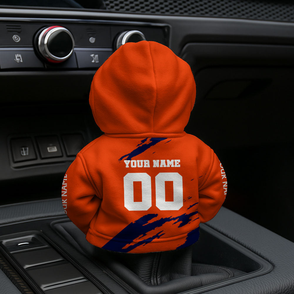 LIMITED EDITION - NEW CUSTOMIZED NFL13 DVB DENVER BRONCOS CAR HOODIE SHIFT KNOB COVER