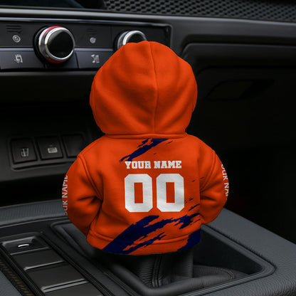 LIMITED EDITION - NEW CUSTOMIZED NFL13 DVB DENVER BRONCOS CAR HOODIE SHIFT KNOB COVER