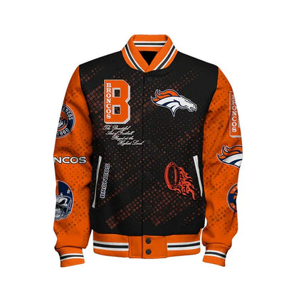 LIMITED EDITION - NEW CUSTOMIZED NFL13 DVB DENVER BRONCOS SATIN VARSITY JACKET & BASEBALL JACKET