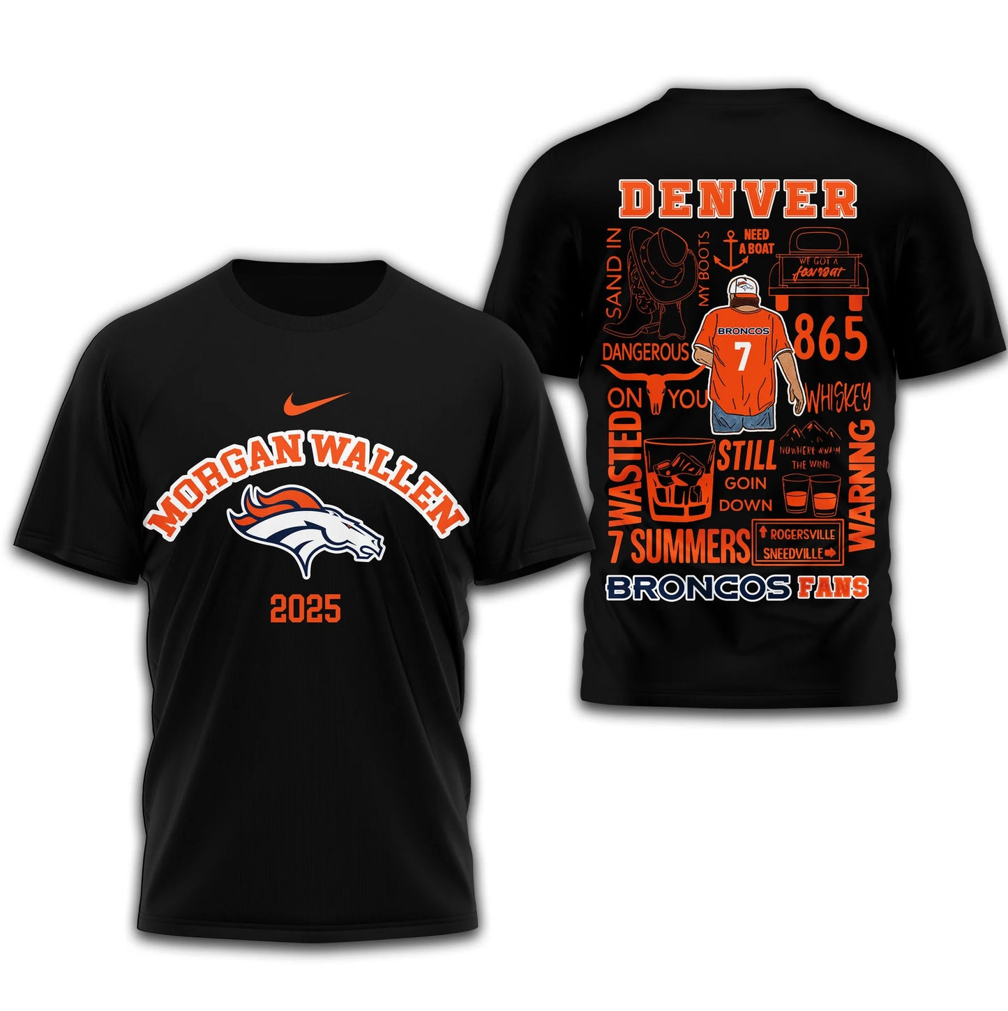 LIMITED EDITION - NEW CUSTOMIZED NFL13 DVB DENVER BRONCOS T-SHIRT | MULTIPLE COLORS AVAILABLE