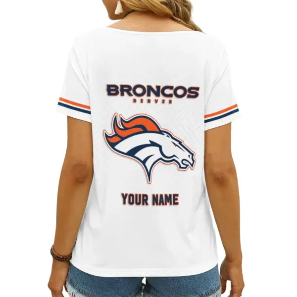LIMITED EDITION - NEW CUSTOMIZED NFL13 DVB DENVER BRONCOS V-NECK FEMALE SHIRT