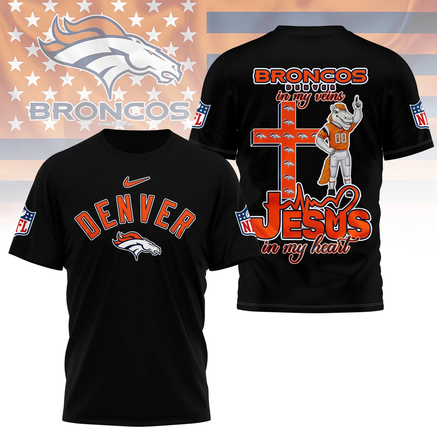 LIMITED EDITION - NEW CUSTOMIZED NFL13 DVB DENVER BRONCOS T-SHIRT | MULTIPLE COLORS AVAILABLE