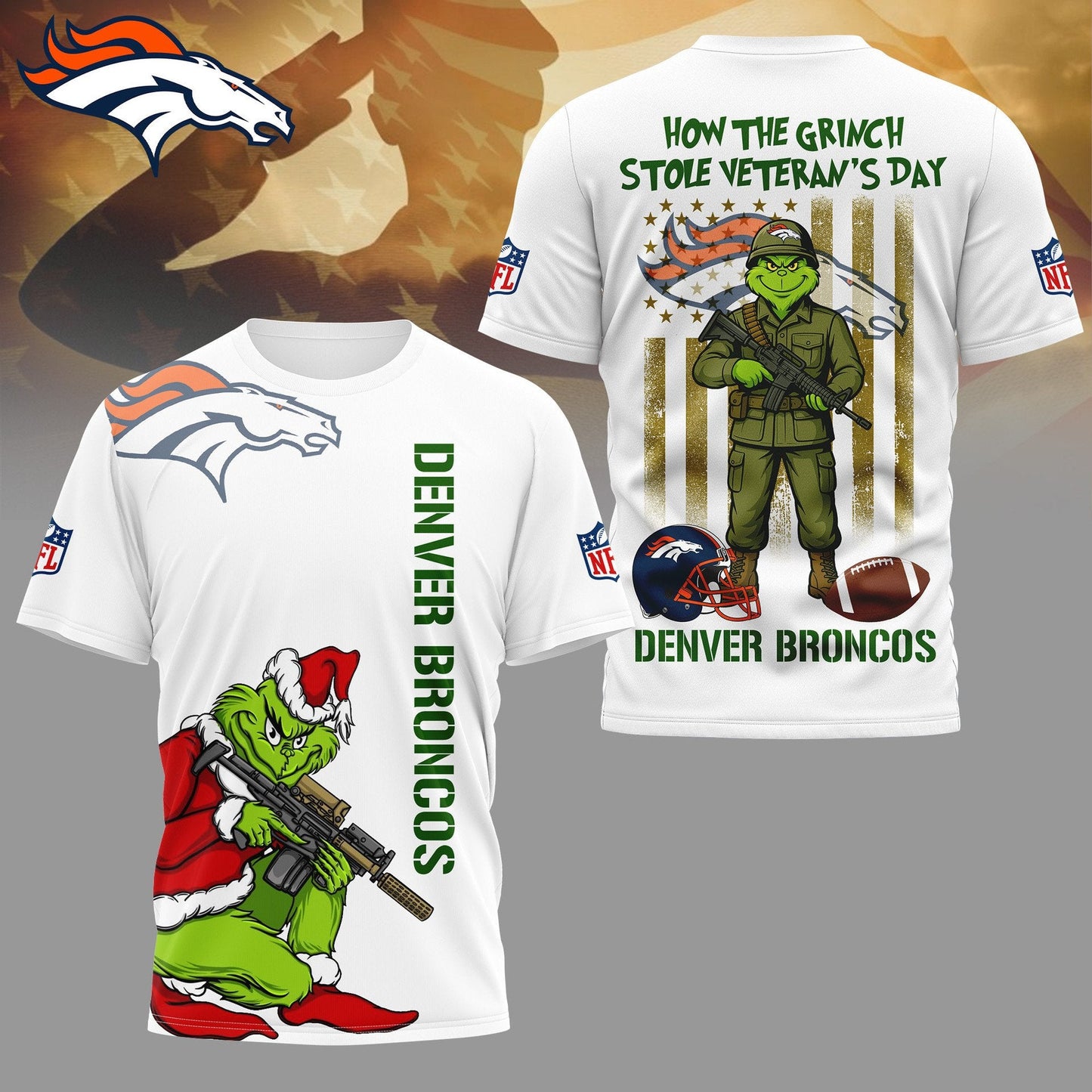 LIMITED EDITION - NEW CUSTOMIZED NFL13 DVB DENVER BRONCOS 3D SHIRT