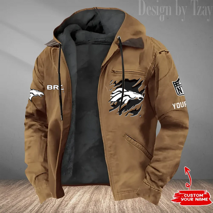 LIMITED EDITION - NEW CUSTOMIZED NFL13 DVB DENVER BRONCOS HOODED CARDIGAN JACKET