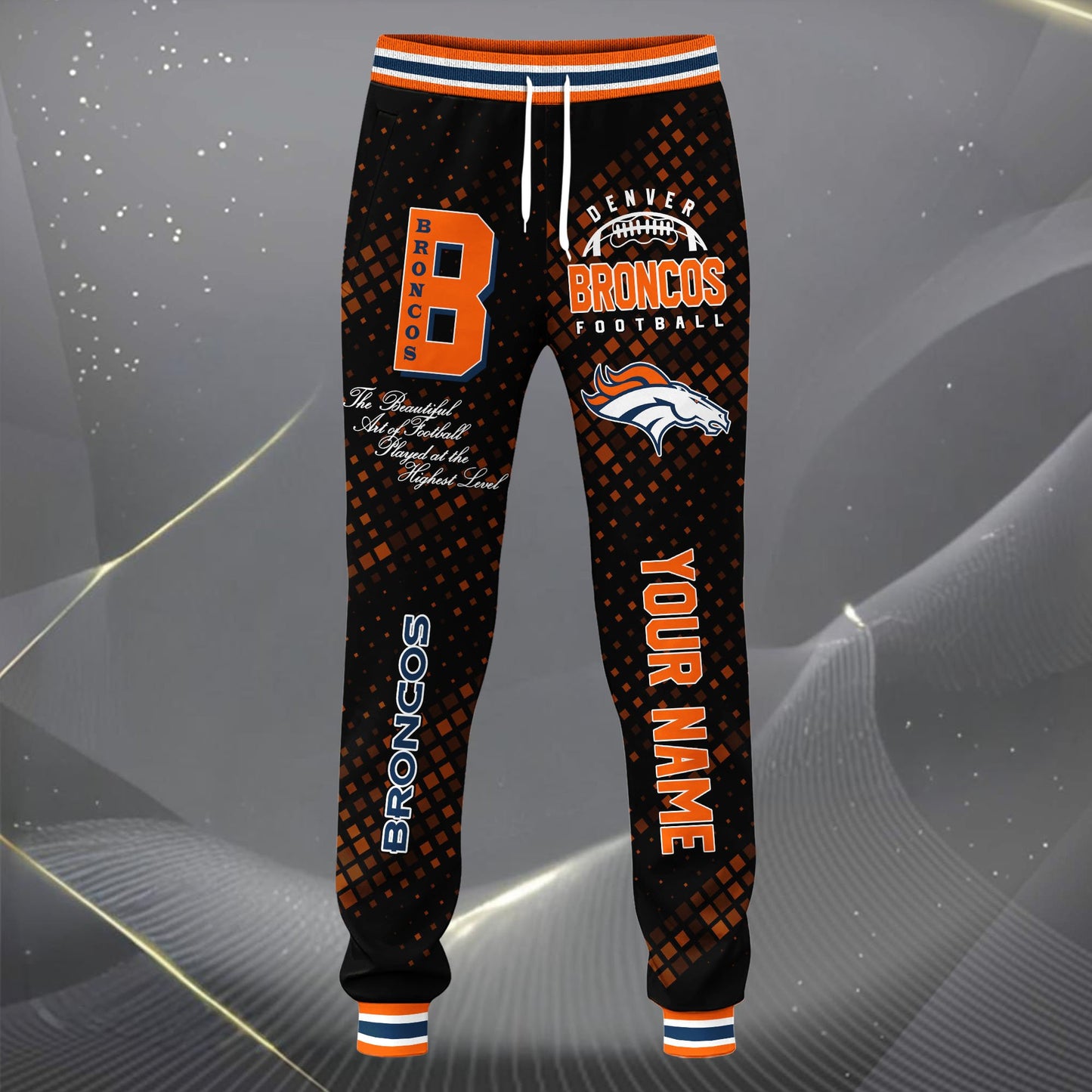 LIMITED EDITION - NEW CUSTOMIZED NFL13 DVB DENVER BRONCOS SATIN VARSITY JACKET & LONG PANTS