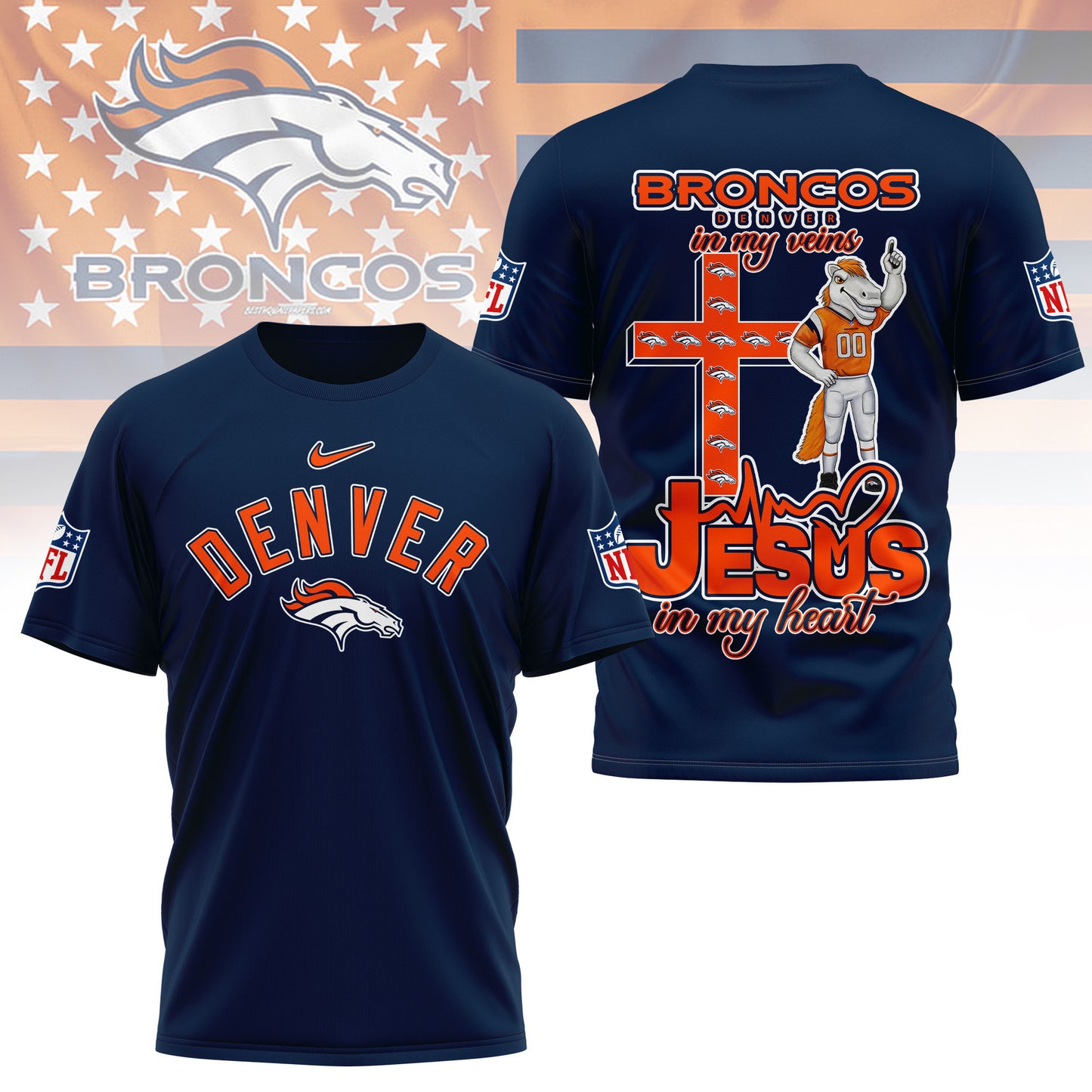 LIMITED EDITION - NEW CUSTOMIZED NFL13 DVB DENVER BRONCOS T-SHIRT | MULTIPLE COLORS AVAILABLE