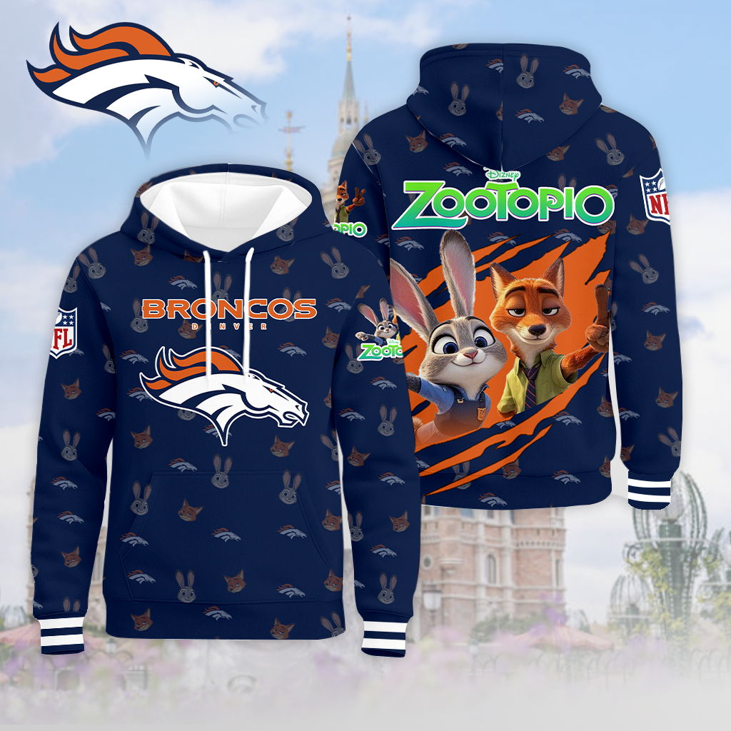 LIMITED EDITION - NEW CUSTOMIZED NFL13 DVB DENVER BRONCOS & ZOOTOPIA UNISEX T-SHIRT, POLO, HOODIE & JACKETS