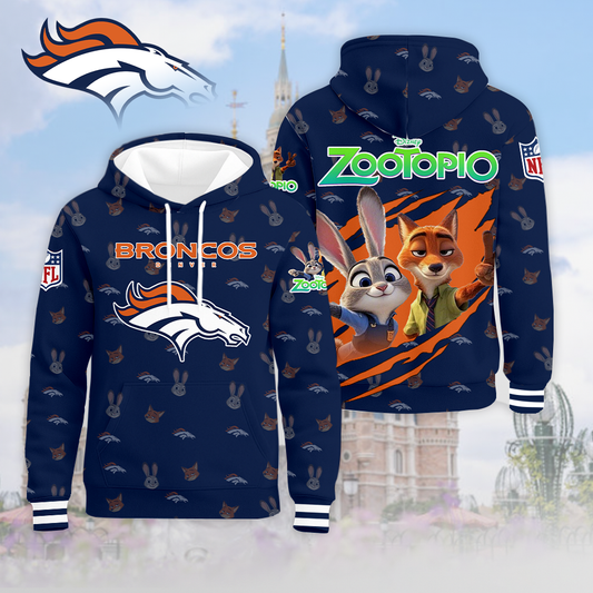 LIMITED EDITION - NEW CUSTOMIZED NFL13 DVB DENVER BRONCOS & ZOOTOPIA UNISEX T-SHIRT, POLO, HOODIE & JACKETS
