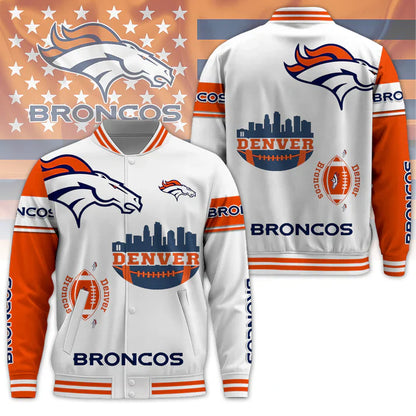 LIMITED EDITION - NEW CUSTOMIZED NFL13 DVB DENVER BRONCOS BASEBALL JACKET
