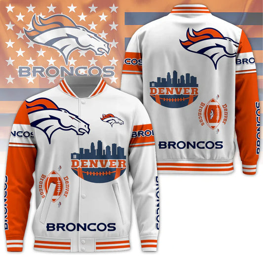 LIMITED EDITION - NEW CUSTOMIZED NFL13 DVB DENVER BRONCOS BASEBALL JACKET