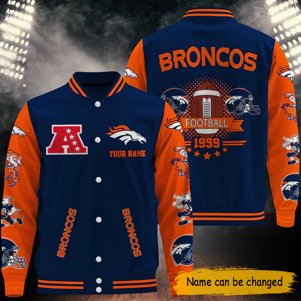 LIMITED EDITION - NEW CUSTOMIZED NFL13 DVB DENVER BRONCOS BASEBALL JACKET