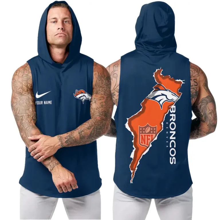 LIMITED EDITION - NEW CUSTOMIZED NFL13 DVB DENVER BRONCOS HOODED TANK TOP