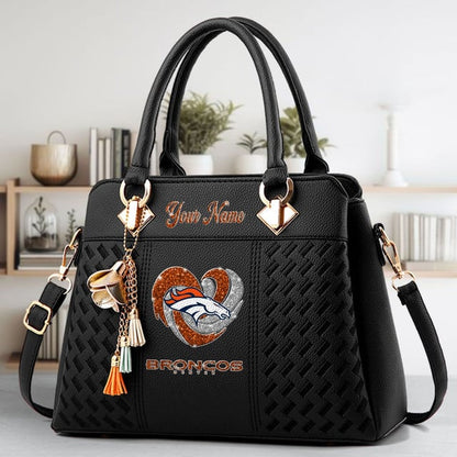 LIMITED EDITION - NEW CUSTOMIZED NFL13 DVB DENVER BRONCOS ZIP HANDBAG MULTICOLOR