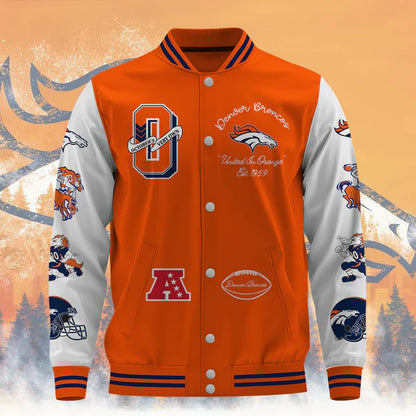 LIMITED EDITION - NEW CUSTOMIZED NFL13 DVB DENVER BRONCOS BASEBALL JACKET