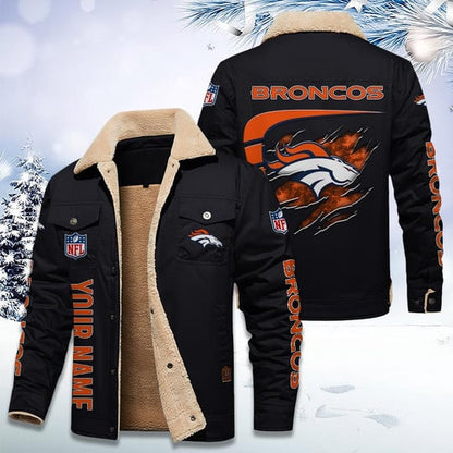 LIMITED EDITION - NEW CUSTOMIZED NFL13 DVB DENVER BRONCOS FLEECE JACKET