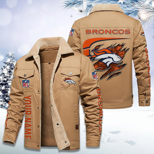 LIMITED EDITION - NEW CUSTOMIZED NFL13 DVB DENVER BRONCOS FLEECE JACKET