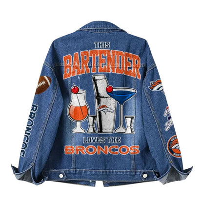 LIMITED EDITION - NEW CUSTOMIZED NFL13 DVB DENVER BRONCOS DENIM JACKET
