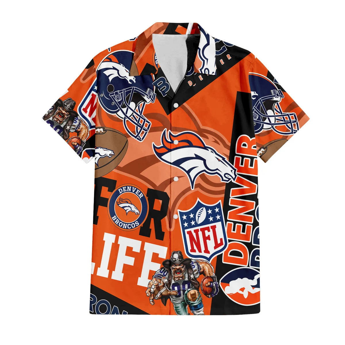LIMITED EDITION - NEW CUSTOMIZED NFL13 DVB DENVER BRONCOS UNISEX HAWAIIAN SHIRT & SHORTS SET