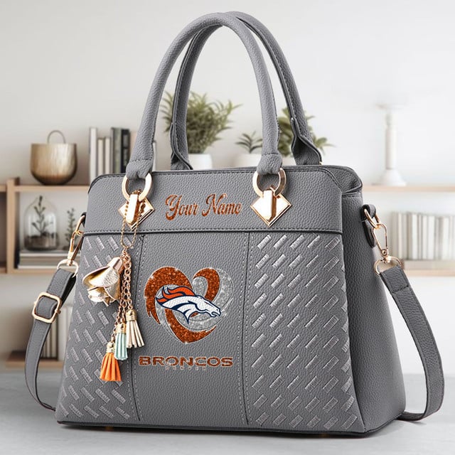 LIMITED EDITION - NEW CUSTOMIZED NFL13 DVB DENVER BRONCOS ZIP HANDBAG MULTICOLOR