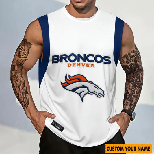 LIMITED EDITION - NEW CUSTOMIZED NFL13 DVB DENVER BRONCOS TANKTOP & GYM SHIRT