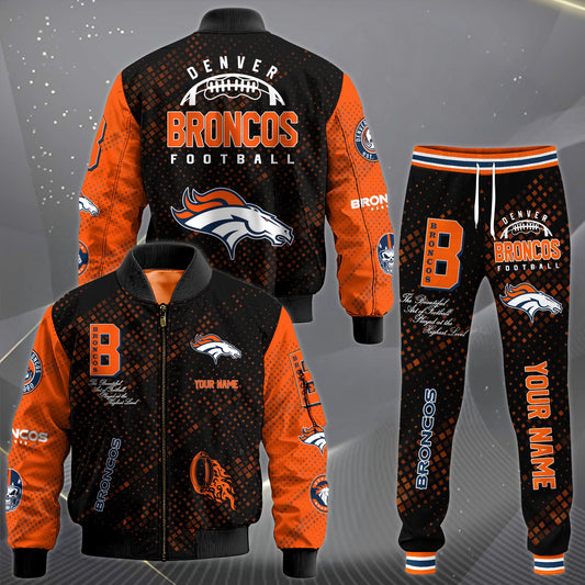 LIMITED EDITION - NEW CUSTOMIZED NFL13 DVB DENVER BRONCOS SATIN VARSITY JACKET & LONG PANTS
