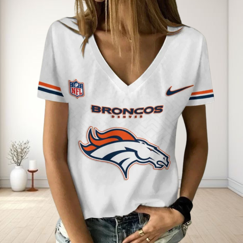 LIMITED EDITION - NEW CUSTOMIZED NFL13 DVB DENVER BRONCOS V-NECK FEMALE SHIRT