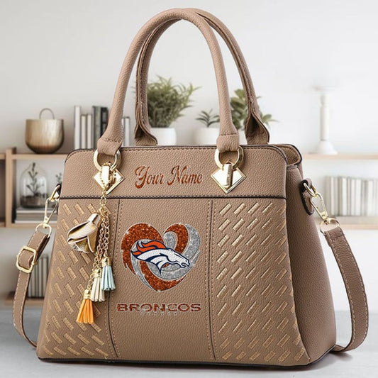 LIMITED EDITION - NEW CUSTOMIZED NFL13 DVB DENVER BRONCOS ZIP HANDBAG MULTICOLOR