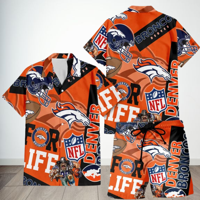 LIMITED EDITION - NEW CUSTOMIZED NFL13 DVB DENVER BRONCOS UNISEX HAWAIIAN SHIRT & SHORTS SET