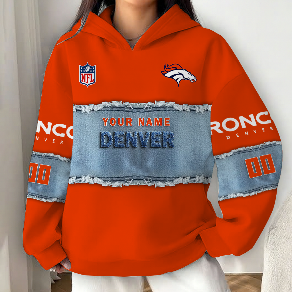 LIMITED EDITION - NEW CUSTOMIZED NFL13 DVB DENVER BRONCOS UNISEX HOODIE