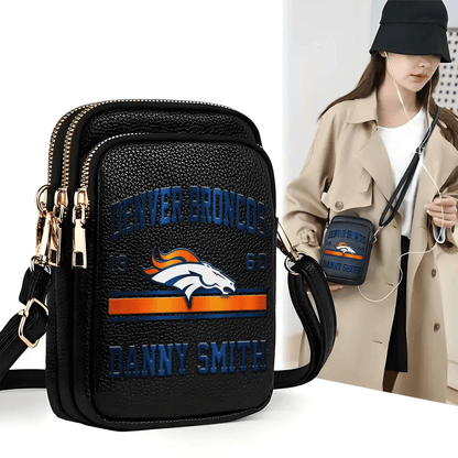 LIMITED EDITION - NEW CUSTOMIZED NFL13 DVB DENVER BRONCOS LEATHER CROSSBODY BAG