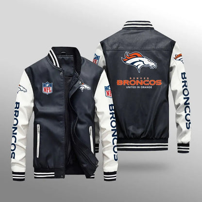 LIMITED EDITION - NEW CUSTOMIZED NFL13 DVB DENVER BRONCOS LEATHER BOMBER JACKET