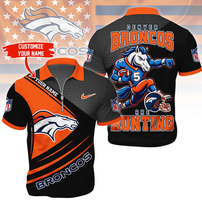 LIMITED EDITION - NEW CUSTOMIZED NFL13 DVB DENVER BRONCOS HARLEY-DAVIDSON POLO WITH ZIPPER SHIRT