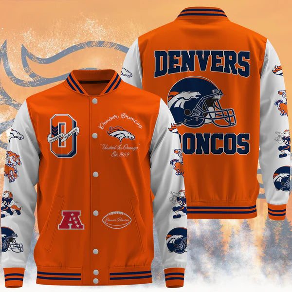 LIMITED EDITION - NEW CUSTOMIZED NFL13 DVB DENVER BRONCOS BASEBALL JACKET