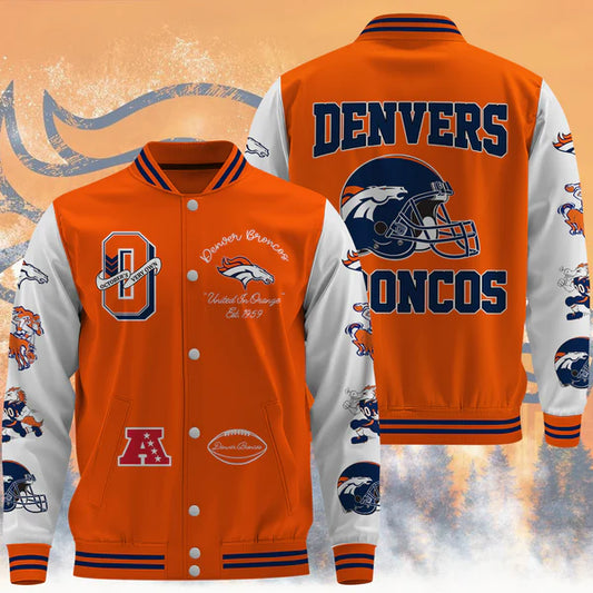 LIMITED EDITION - NEW CUSTOMIZED NFL13 DVB DENVER BRONCOS BASEBALL JACKET