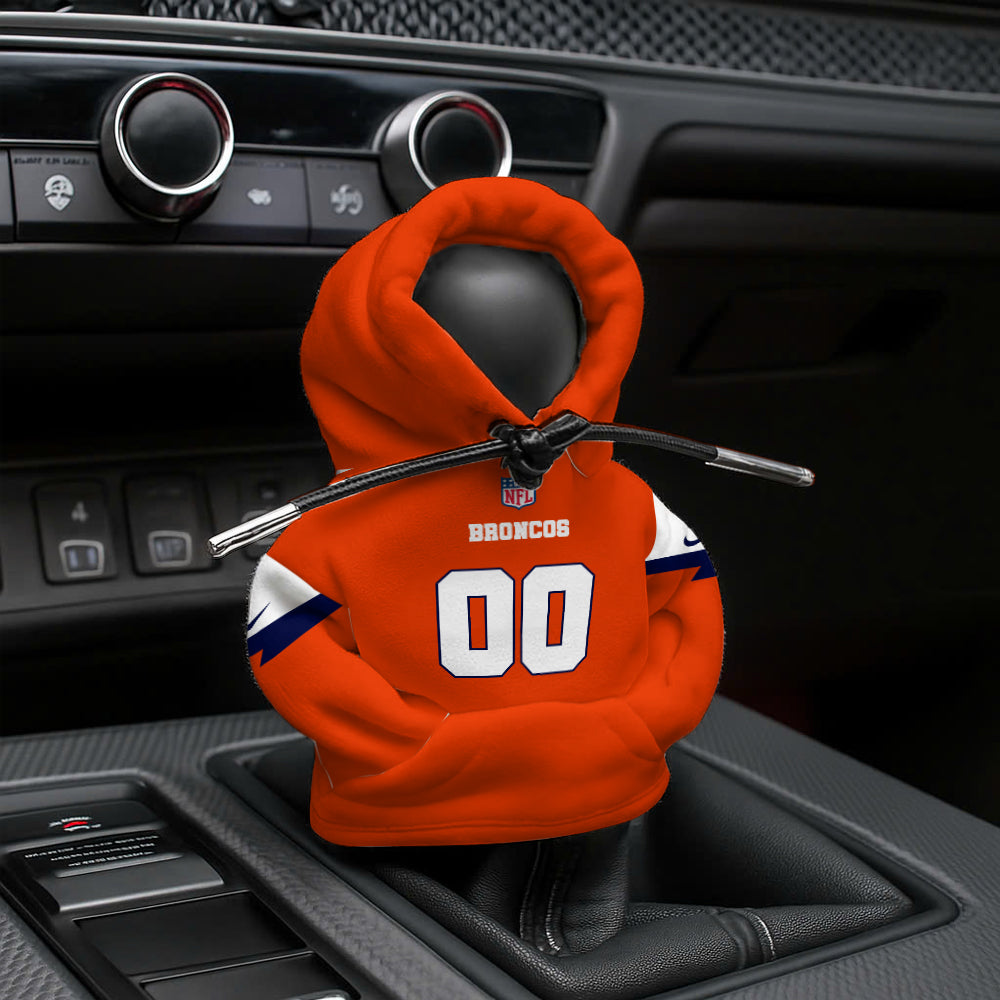 LIMITED EDITION - NEW CUSTOMIZED NFL13 DVB DENVER BRONCOS AUTOMOTIVE HOODIE SHIFT KNOB COVER