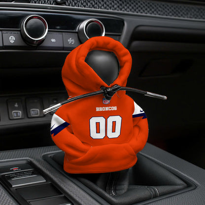 LIMITED EDITION - NEW CUSTOMIZED NFL13 DVB DENVER BRONCOS AUTOMOTIVE HOODIE SHIFT KNOB COVER