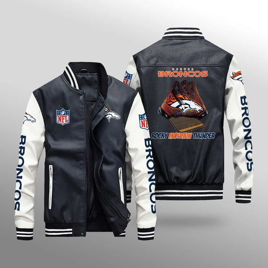 LIMITED EDITION - NEW CUSTOMIZED NFL13 DVB DENVER BRONCOS LEATHER BOMBER JACKET