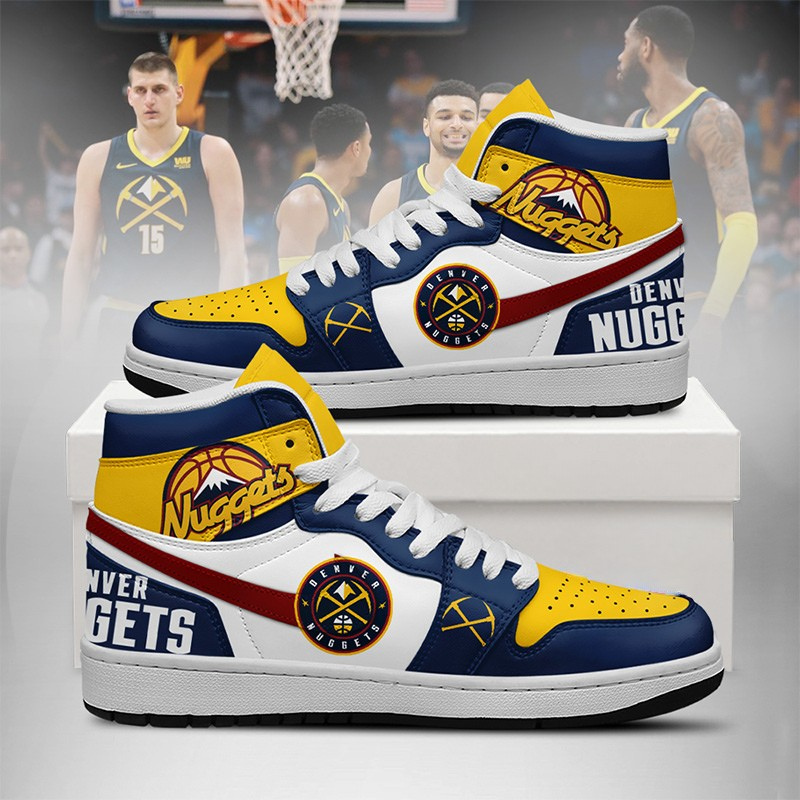 [HOT DEAL] NEW CUSTOMIZED NBA08 DNU DENVER NUGGETS AIR JORDAN SNEAKERS