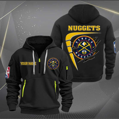 [HOT DEAL] NEW CUSTOMIZED NBA08 DN DENVER NUGGETS QUARTER ZIP HOODIE
