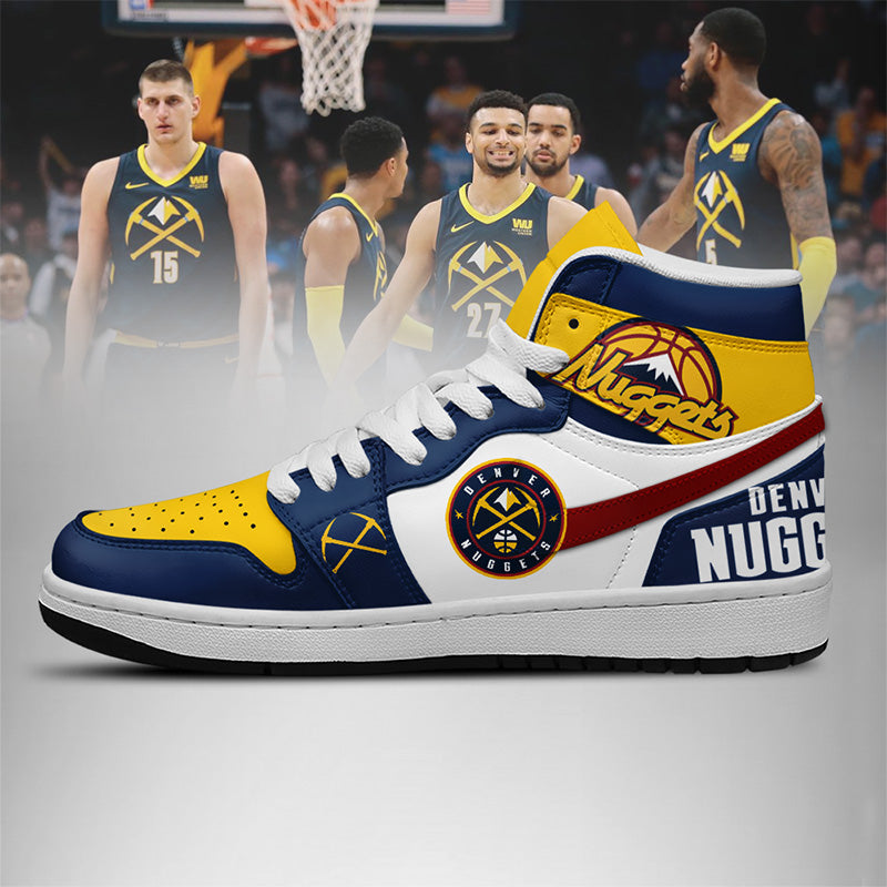 [HOT DEAL] NEW CUSTOMIZED NBA08 DNU DENVER NUGGETS AIR JORDAN SNEAKERS